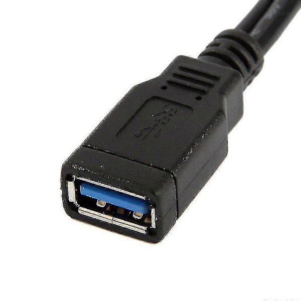 Usb 3.0 Otg-kabel med strøm til Galaxy Note Iii / N9000, Længde: 22 cm (Sort)