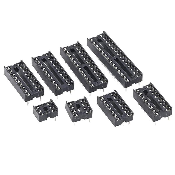 IC-chip sockel sortimentskit - 66 st isolerade platta stift kretskomponenter, 6P-28P storlekar