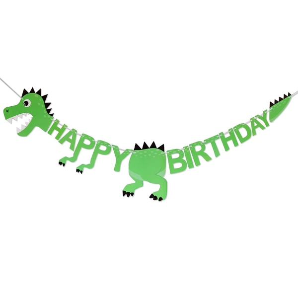 Dinosaur Grattis på födelsedagen Banners - Personlig Dinosaur Bunting Stor storlek 59 tum / 5 Ft, för födelsedagsbannerdekorationer Festtillbehör Pojke Flicka