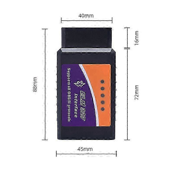 Mini Obd2 Bluetooth-skanner Bluetooth Pro Obdii Obd2 V2.1 Obd-verktøy Obd Diagnoseskanner 1 sett.