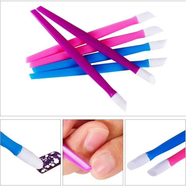 12 stykker Plast pusher Nail Art Tools Nail Cleaning Stick