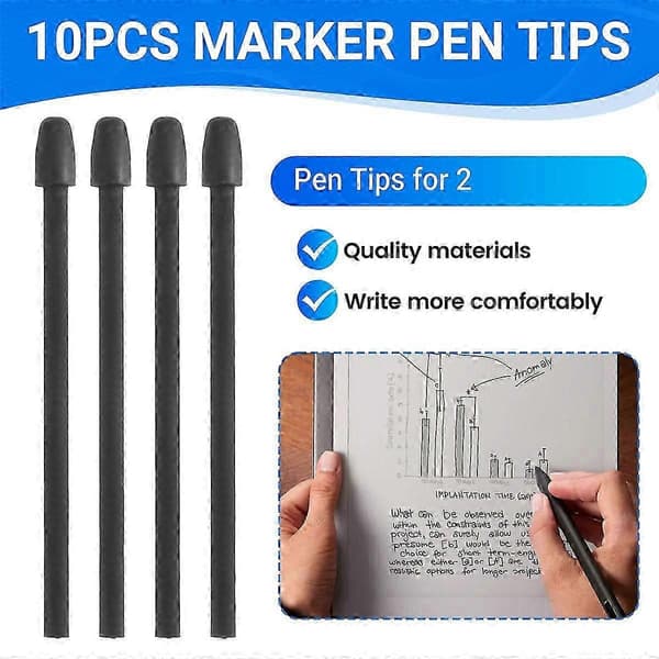 10 stk. Markør Pen Spidser til Remarkable 1/2 Stylus til Boox Pen2/Pen Plus Udskiftning Bløde Nibber, Spidser wi