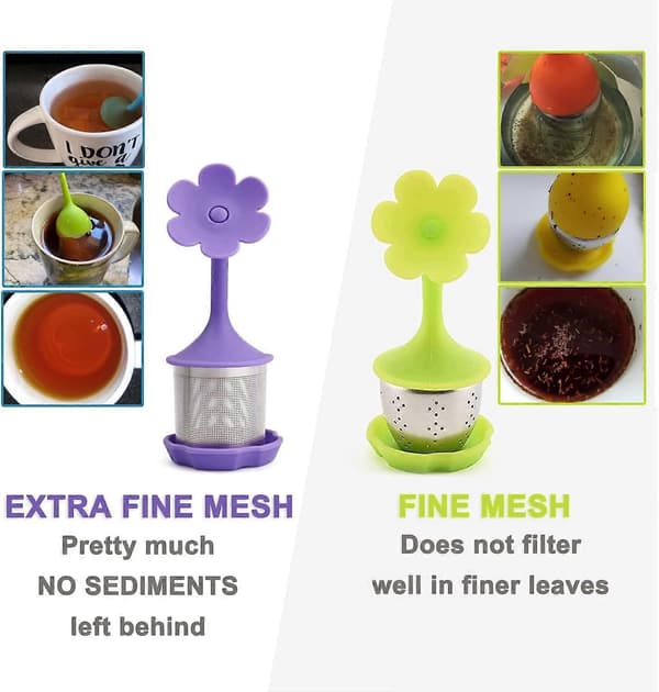 2 stk. te-si af silikone, infusionsenheder, fine masker til teblade