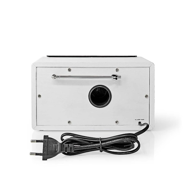 FM-radio | Borddesign | FM | Strømadapter | Analog | 15 W | Bluetooth® | Hvit silver