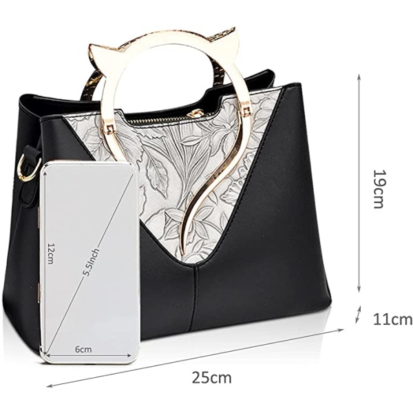 Moderigtige håndtasker til kvinder Katteform Crossbody taske (sort)