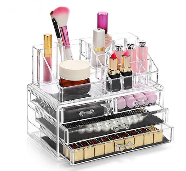Makeup Organizer Kosmetisk Förvaringslåda Akryl Transparent