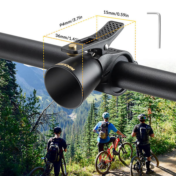 Cykelklocka, Hög Retro Cykelklocka Universal Koppar Legering Horn Vattenresistent Cykelklocka för Mountainbikes, Racercyklar, Svart black