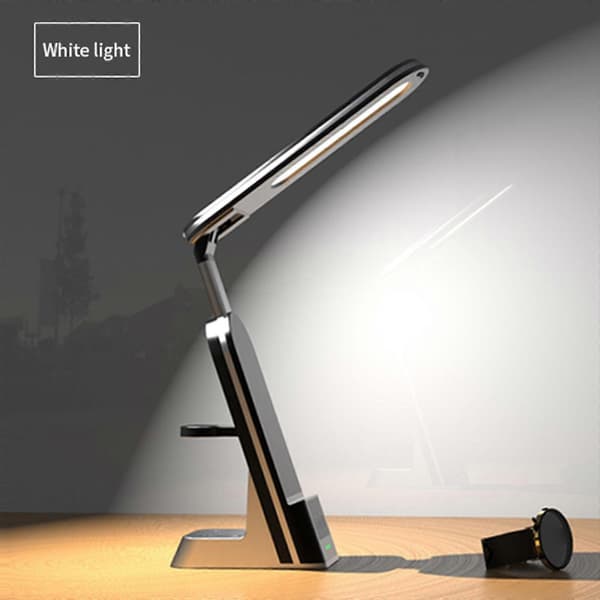 Bordlampe Trådløs Oplader USB Opladning LED Skrivebordslampe Skrivebordslys