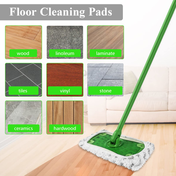 Återanvändbara mopprefillkuddar kompatibla med Flash Speedmop, Duty Scrubby mikrofibermoppöverdrag Multi-Surface Cleaning Wet Dry Mops för alla hårda golv