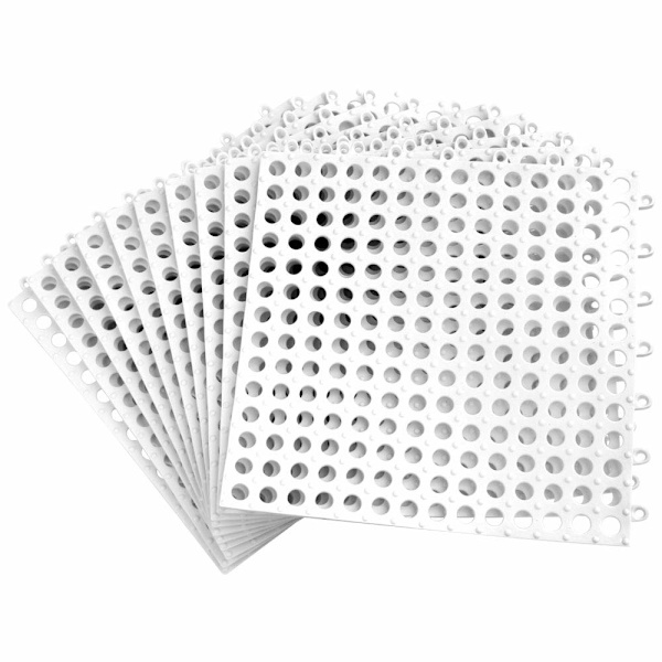 10 st Interlocking PVC-golvplattor med massage-dräneringshål - DIY-storlek halkfria golvplattormatta - för pool, dusch, husdjursområde, hyttdäck inomhus/utomhus