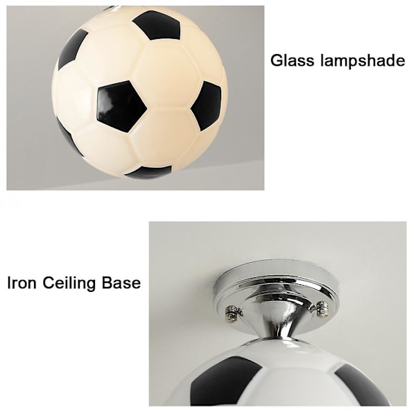 20cm Fotball Taklampe Fotball Led Taklampe Innendørs Bar Barnerom Soverom Belysning Gutt Lampe Hjem