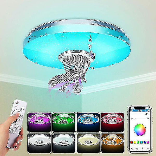 36W LED ceiling light with bluetooth speaker smart with remote control for apps