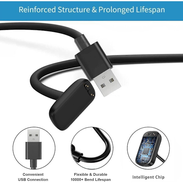 Lader for Fitbit Charge 5 / Charge 6 / Luxe, [2-pakke, 1 meter] Erstatningsladekabel