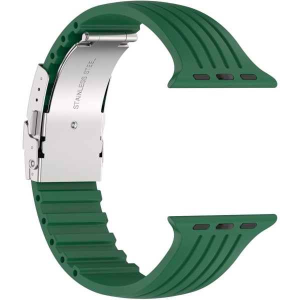 Silikonrem kompatibel med Apple Watch-remmer 38mm 40mm 41mm, DIY-design kuttbar myk pustende sportsarmbånd for iWatch-serien green 38/40/41MM