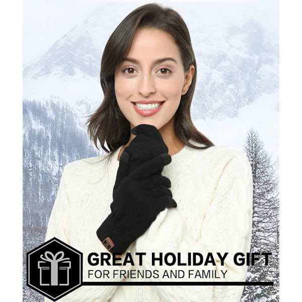 Damvantar Varma Touchscreen-handskar Sträckta Cashmere Magic Stickade Handskar Fleece Stretch Stickade Tjocka Ullhandskar Vinterhandskar Utomhus