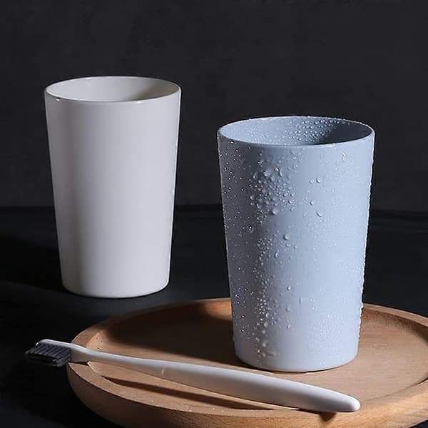 2 stk. Enkel Plastkopp Tannbørsteholder for Par, Stor Kapasitet