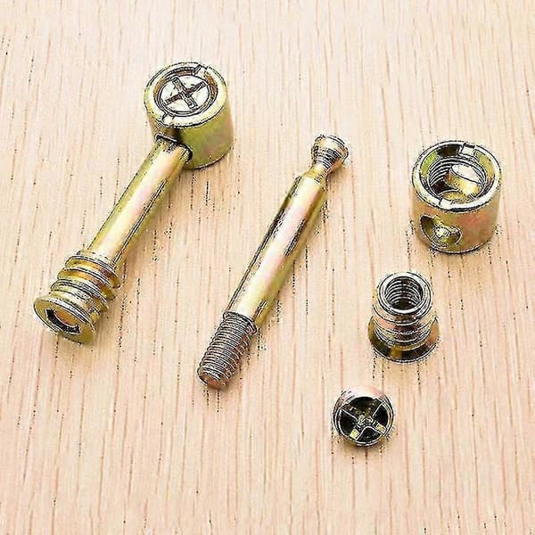 Møbelbeslag Fire-i-en Stik Combo Hardware Tilbehør Fastgørelseselementer (6 sæt, Guld) -z