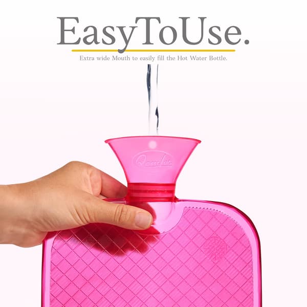 Varmvattenflaska 1,8L Klassisk Premium, för smärtlindring, Rosa pink