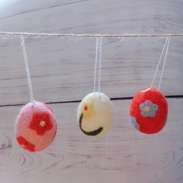 Filtpåskeeggsdekorasjoner for påsketre, hengende ornament, vårborddekking, påskeeggjakt