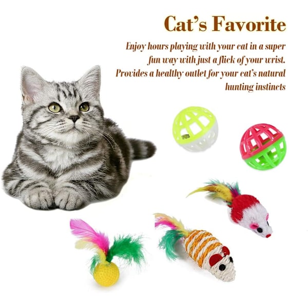 Katt leksaker 21pcs interaktiva leksaker set(tillbehör i slumpmässig färg)