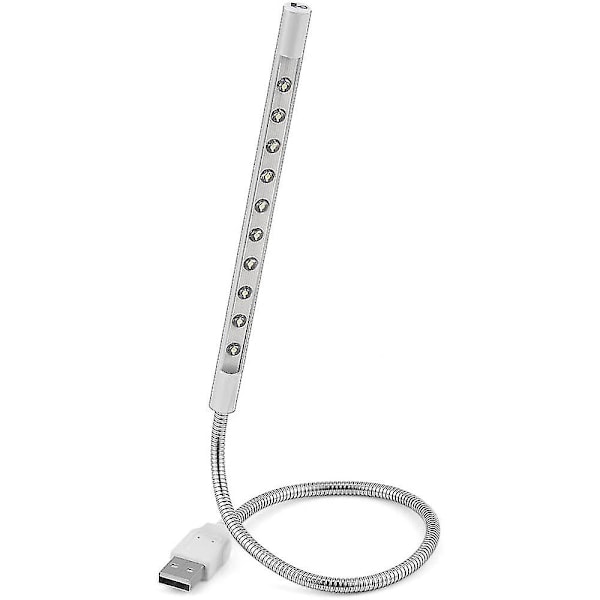 Tangentbordbelysning Laptoplampa USB LED Lång Svanhals Touch Dimmerlampa silver