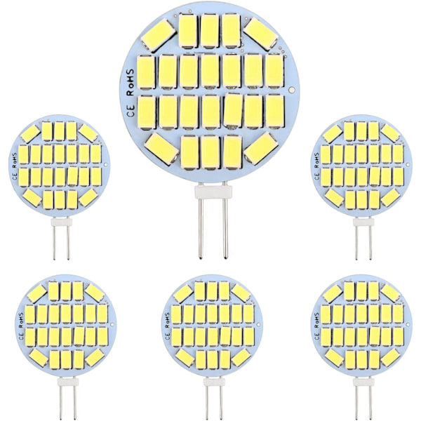 G4 LED 3W, AC12-24V, 300LM Kallt vitt 6000K, 24x5730 SMD 6-pack