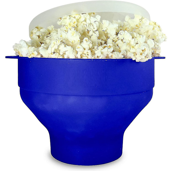 Popcorn Skål Silikone Sammenklappelig Blå
