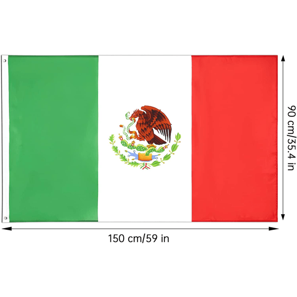 2 st Mexiko flagga 3x5 fot 2022 World Cup dekorationer