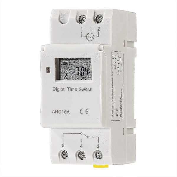 AHC15A Digital Timer, DIN-skenfäste 7-dagars Programmerbart Digitalt Industriellt Timerrelä