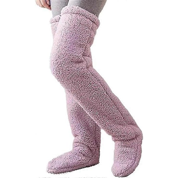 Teddy Legs Strumpor, Mysiga Strumpor, Över Knä Hög Fuzzy Plush Toffelstrumpor, Varma Över Knä Skor, Fuzzy Ben, Långa Fuzzy Strumpor pink