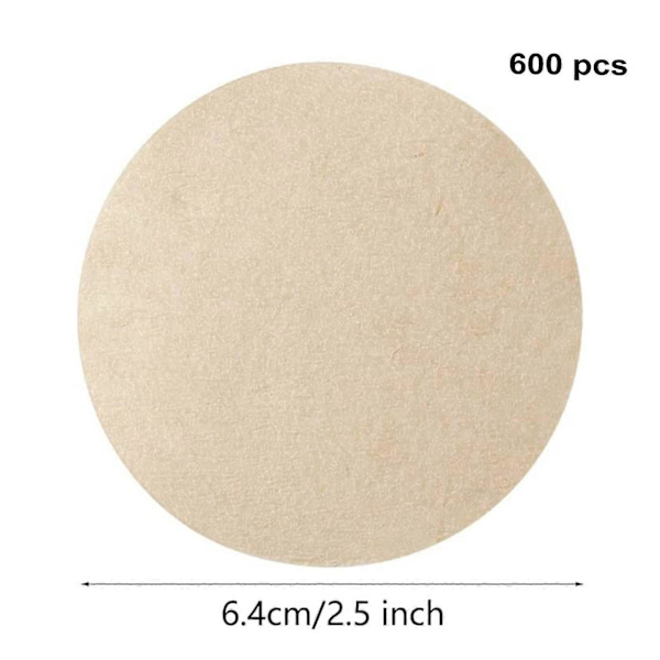 Ubleket Kaffefilterpapir Runde Kaffefilter Kaffefilter Håndfilterpapir 600 stk