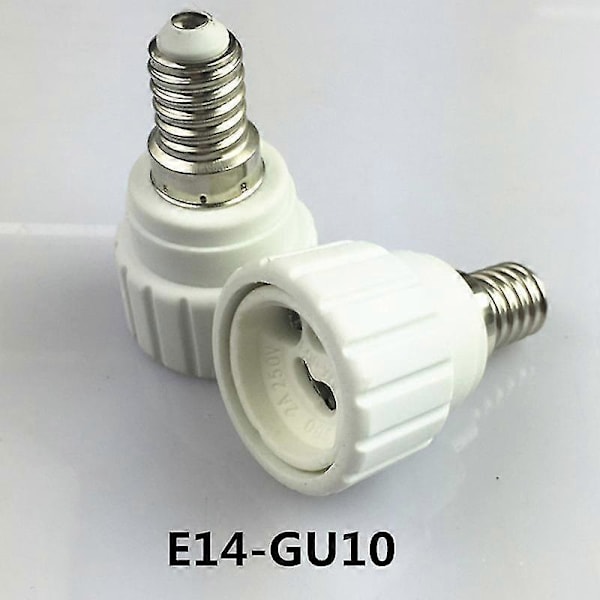 4-pak Keramisk Sokkeladapter E14 til Gu10 Base til LED-pærer, Halogenlamper, CFL