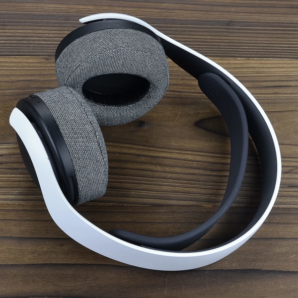 PS5 ørepute - defean Erstatningsøreputerdeksel kompatibel med Sony ps5 trådløse hodetelefoner, Pulse 3D trådløst hodesett (grå flanell)