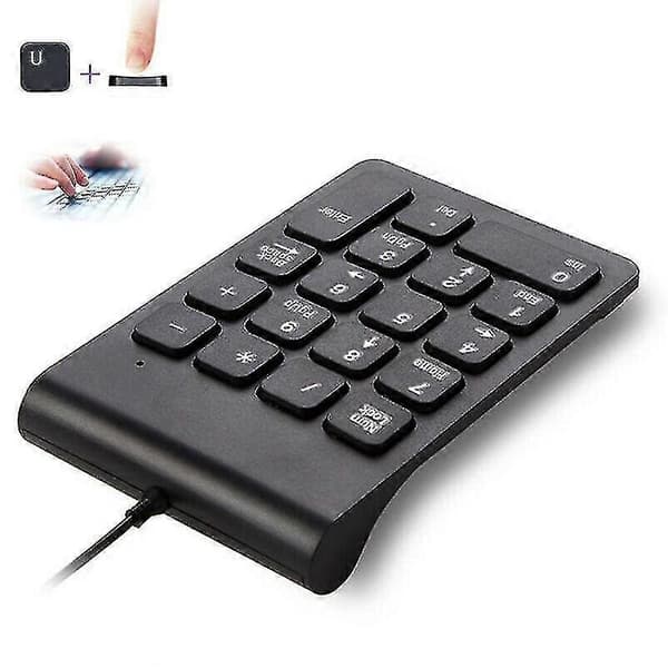 USB-kabel med 18 tangenter trådbunden numerisk knappsats trådlös siffertangentbord för PC!
