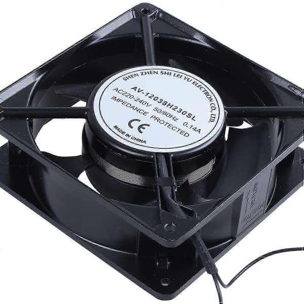 AC 220V-240V 0.14A Børsteløs Køleventilator 120mm X 120mm X38mm.