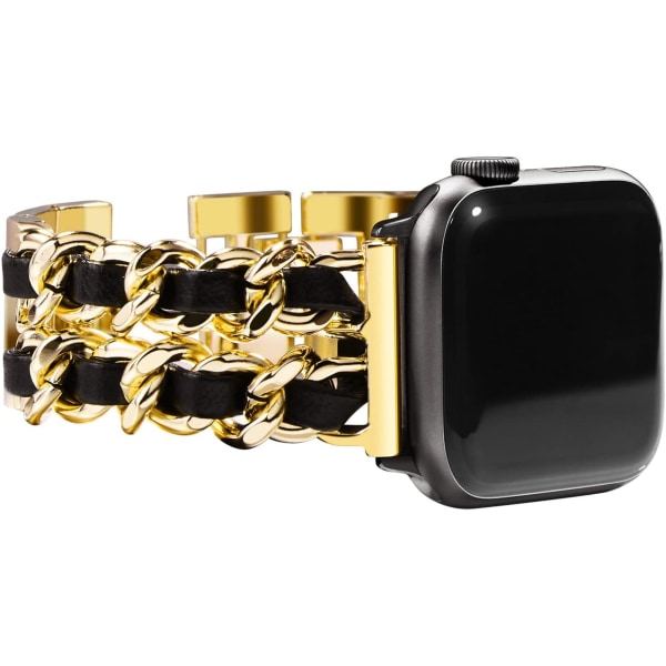 Kvinnors metallrem kompatibel med Apple Watch 38mm 40mm 41mm, rostfritt stållänk armband för iWatch Series GOLD 38/40/41MM