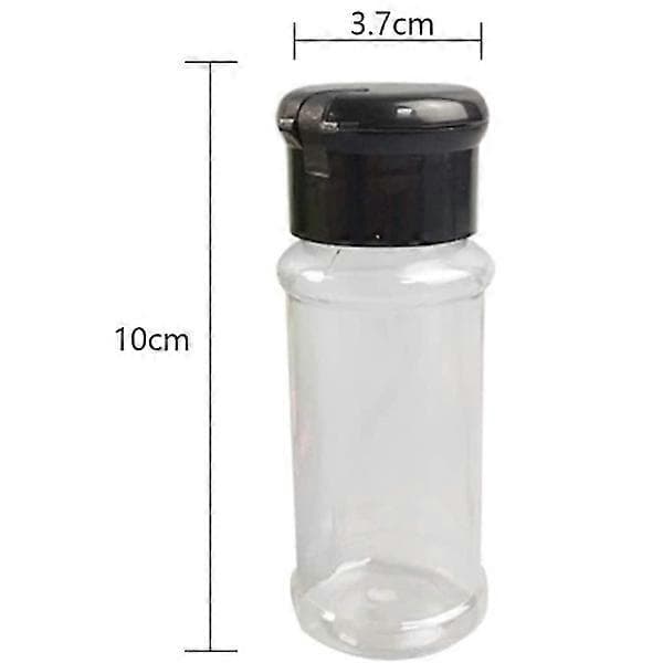 12-pack kryddburkar i plast med lock, 100 ml kryddförvaringsbehållare kryddburkar