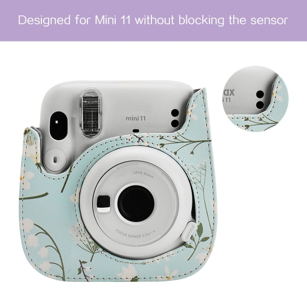 Kameraväska för Instax Mini 11/Mini 9 Instant Film Camera (Flower)
