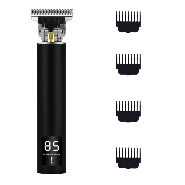 Hårklippere til mænd,Elektriske hårklippere til mænd Trådløs hårtrimmer Vandtæt skægtrimmer LED-skærm med 4 styrekamme