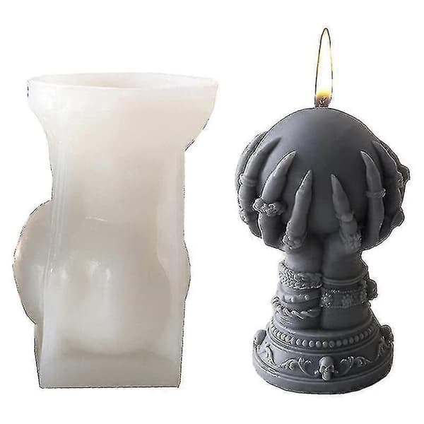 Halloween 3D Kranie Spøgelseshånd Silikone Lysform, DIY Håndlavet Form