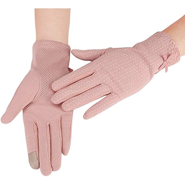 Damcykelhandskar för solskydd, rosa
