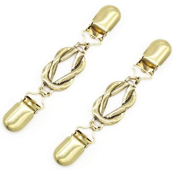 2 stk. Retro Sweater Clips Cardigan Brosche (Guld)