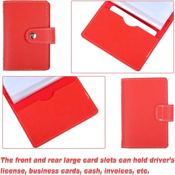 Læder kreditkortholder lommepung Basic kortholder (rød)