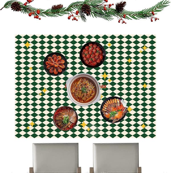 Dekorativ julduk rektangulär, festlig julbordsduk för julmiddagar, juldekoration