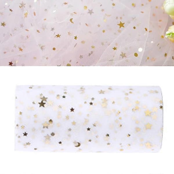 Kimalteleva tyllinauharulla, glittertyllikela, 15 cm x 22,8 metriä