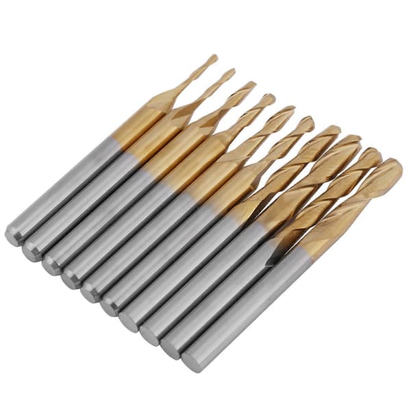 Wolframkarbid Kulefreser Bits 3.175mm Skaft - 1*4/1.5*6/2*8/2.5*12/3.175*12mm