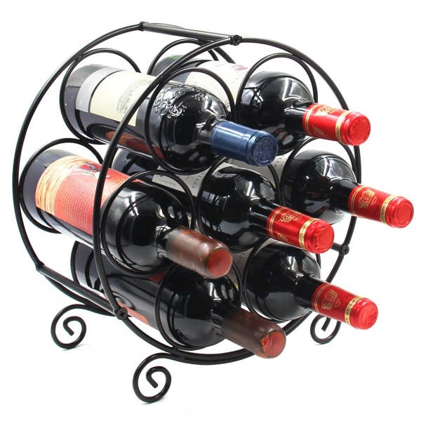 Metal 7 Bottles Wine Rack, Freestanding Tabletop Wine Holder