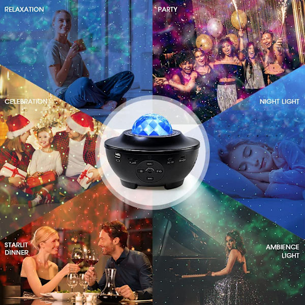 Galaxyprojektor Stjärnprojektor med Bluetooth-högtalare