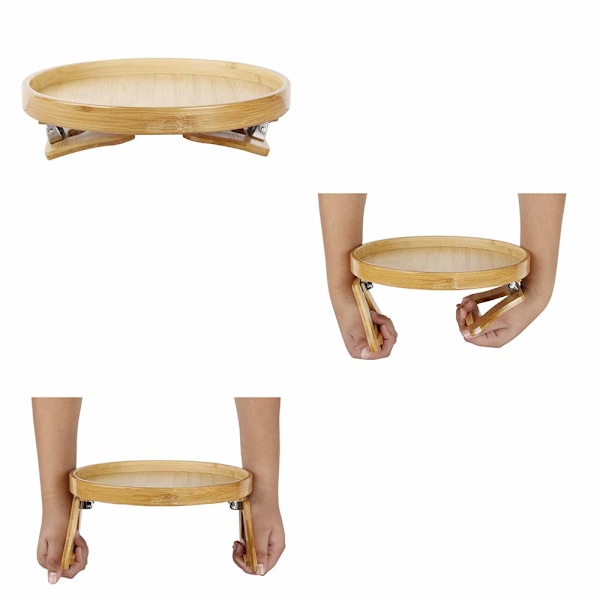 Soffa Armstöd Clip Bricka, Soffbord för Drycker/Äta(Bambu)