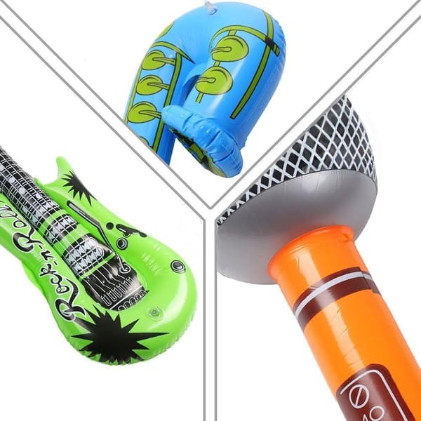 12 Oppblåsbare Gitar Saksofon Mikrofon Ballonger Tilfeldig Farge